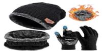 Buy Woolen Winter Cap Beanie Hat with Neck Muffler